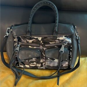 Aimee Kestenberg Black Satchel with Silver Accents